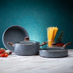 Tigaie pentru clatite Oliver Voltz Siena OV51322J24, 24 cm, Finisaj marmura, Inductie, Gri