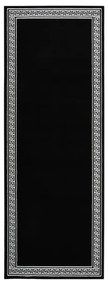 Covor traversa, negru cu motiv, 100x250 cm, BCF Negru, 100 x 250 cm