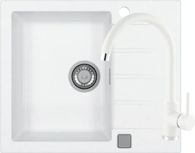 Set chiuveta bucatarie Alveus Cadit 10 alb 59x50 cm si baterie Kati monocomanda