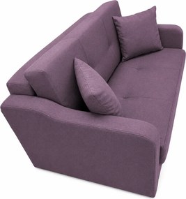 Canapea SAMY NEXT extensibila, 2 locuri, cu lada de depozitare, catifea plusata gri, cadru metalic, 152x100x92 cm Mov, stofa