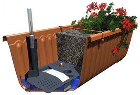 Ghiveci cu auto-udare Plastia Siesta, lungime 80 cm, gri antracit