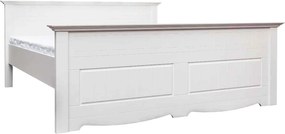Pat lemn masiv alb Linea - 90x200