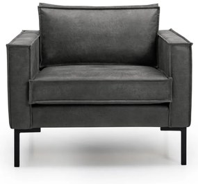 Fotoliu gri din imitație de piele Rate - Scandic