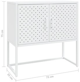 Servanta, alb, 75x35x75 cm, otel 1, Alb, 75 x 35 x 75 cm