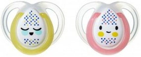 Tommee Tippee Manichin Noapte Timp, 0-6 m - roz / galben