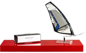 Raft de perete Stilist Volato, 90 cm, roșu lucios