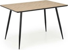 Masa BERTO, stejar/negru, 120x80x77 cm