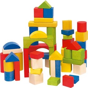 Set 50 de cuburi din lemn la găletușă cu imagini JC59