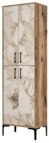 Comodă pentru pantofi Berlin A - Walnut, White Marble