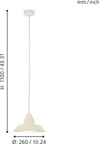 Eglo 49245 - Lustra AUCK lant 1xE27/60W/230V