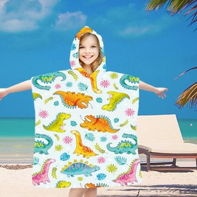 Poncho pentru copii HAPPY DINO colorat 60x90 cm