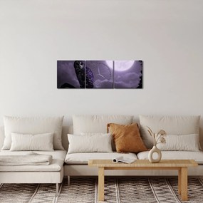Tablou - Bufniță de noapte, violet (cu ceas) (90x30 cm)
