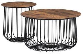 Set 2 măsuțe de cafea Adelantarla (old style wood). 1121139
