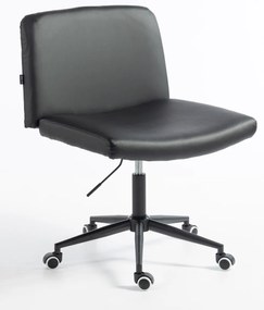 HR150K Scaun Neagră din Piele Ecologica cu Bază Neagră