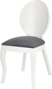 Scaun tapitat Verdi, gri/alb, stofa clasica/lemn de fag, 43X52X90 CM