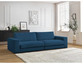 Canapea albastru-închis cu tapițerie din catifea reiată 274 cm Leonard – Bobochic Paris