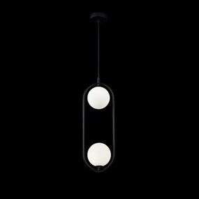 Lustra / Pendul design modern cu 2 surse de lumina Ring negru MYMOD013PL-02B