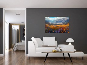 Tablou - Peisaj montan pictat II. (90x60 cm)