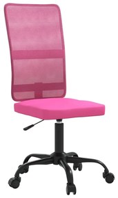 353011 vidaXL Scaun de birou reglabil în înălțime, roz, plasă și textil