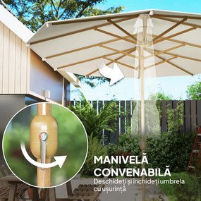 Outsunny Umbrelă de Soare cu Două Fețe și Mâner cu Manivelă Ușor de Utilizat, 455x265x238 cm, Bej | Aosom Romania