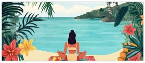 Tablou - Yoghiniță pe plajă (120x50 cm)