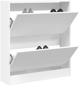 vidaXL Pantofar, alb, 80x21x87,5 cm, lemn compozit