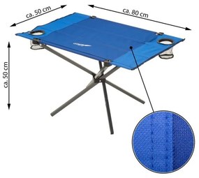 Masă de camping pliantă, 80 x 50 cm