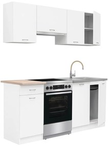 Mobilă de bucătărie Praktik 180, corp alb, față albă