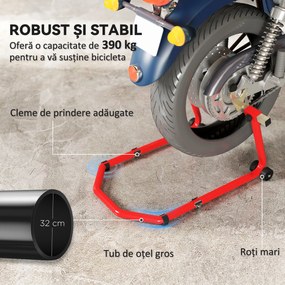 HOMCOM Stand pentru motociclete de 390 kg Față-Spate cu Furci Reglabile | Aosom Romania