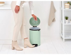 Cos de gunoi cu pedala Brabantia NewIcon 1008843, 12 L, Inchidere lina, Baza antiderapanta, Verde deschis