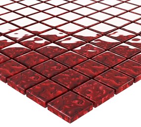 Placi de mozaic, 11 buc., rosu, 30x30 cm, sticla 11, Rosu
