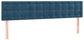346494 vidaXL Tăblii de pat, 2 buc, albastru închis, 80x5x78/88 cm, catifea