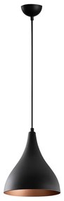 Lustră neagră cu abajur din metal ø 22 cm Berceste – Opviq lights