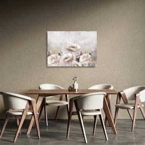 Tablou pe sticlă - Tufe roz (70x50 cm)