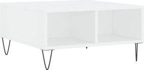 vidaXL Masă de cafea, alb, 60x60x30 cm, lemn compozit