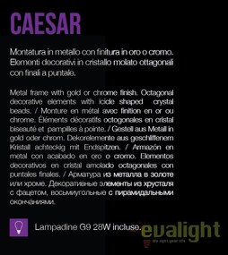 Candelabru cristal design elegant casa scarii CAESAR SP12 Cromo 114279