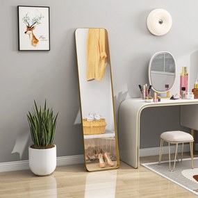 HOMCOM Oglindă Rotundă Auriu 40x160cm | Aosom Romania