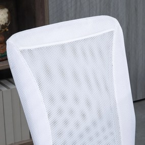 Vinsetto Scaun de birou ergonomic înălțime reglabilă picior cromat pivotant 360° îmbrăcăminte plasă albă | Aosom Romania