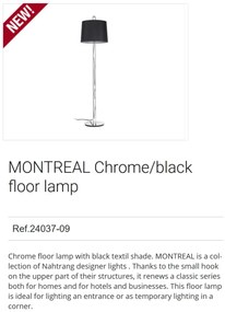 Lampadar / Lampa de podea moderna design elegant MONTREAL crom/negru