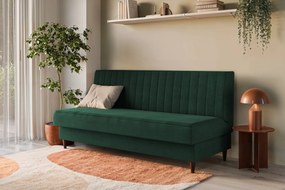 Canapea extensibilă Vigo cu ladă - catifea verde Kronos 14