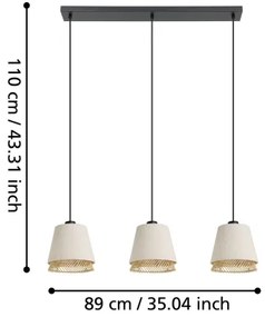 Lustră pe cablu Eglo 43976 TABLEY 3xE27/40W/230V