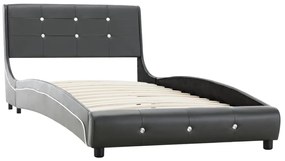 280322 vidaXL Cadru de pat, gri, 90 x 200 cm, piele artificială