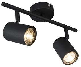 Spot modern negru cu 2 lumini inclinabile - Jeana
