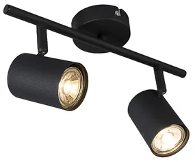 Spot modern negru cu 2 lumini inclinabile - Jeana