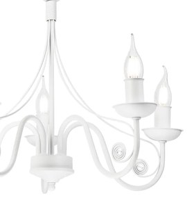 Lustră pe lanț DONATO 5xE14/40W/230V alb