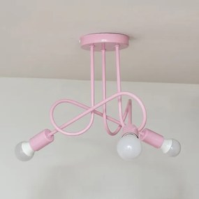 Plafonieră OXFORD 3xE27/15W/230V roz
