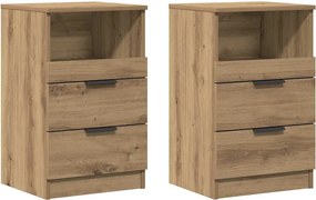 vidaXL Noptiere, 2 buc., stejar artizanal, 40x36x65 cm, lemn prelucrat