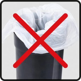 WENKO 24678100 - Coș LEMAN 21 x 24 cm alb/negru