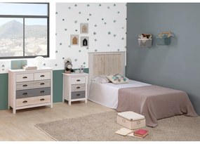 Comodă cu 4 sertare Marckeric Romantica, 79 x 80 cm, alb - gri