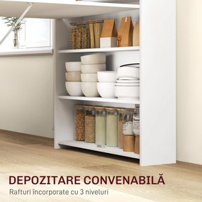 HOMCOM Masă de dining pliabilă 78,5x91 cm, cu 4 rafturi, pentru 3 persoane, masă de bucătărie rabatabilă, alb | Aosom Romania
